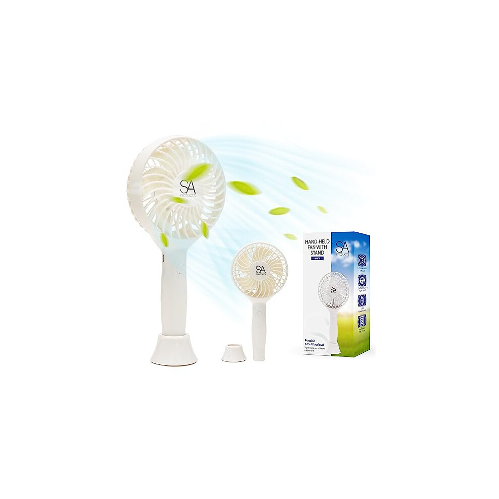 Tanness Rechargeable Handheld Fan With 3 Speeds - White - Image 7