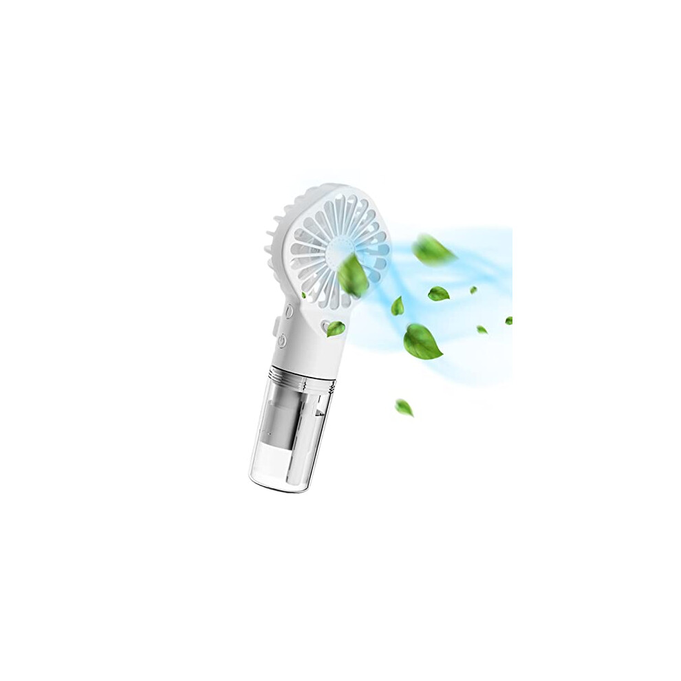 Handheld Fan With Water Mist Spray - Handheld Spray Fan - Water Spray Fan - Misting Fan - Battery Powered Water Spray - USB Rechargeable - Camping