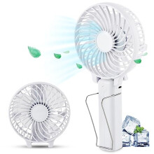 Handheld USB Rechargeable Multipurpose Fan Personal Fan for Travel Office Home Outdoor Size 20x10x3 cm - White