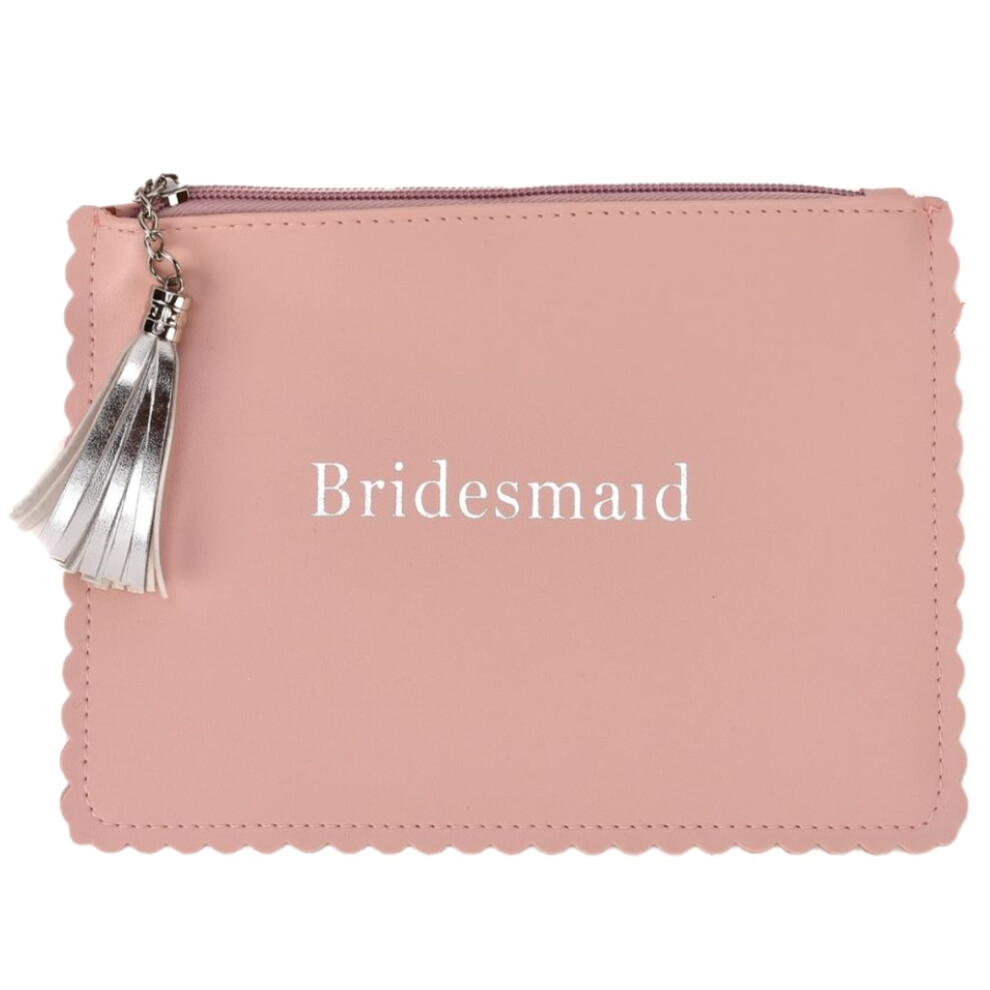 Wedding Gift Clutch Bag PU with Tassel - Pink Bridesmaid