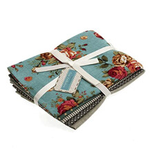 Trimits Printed Cotton Linen Craft Fabric Fat Quarter Bundle, Greens, 54 x 45cm (5 Pieces)