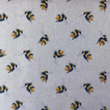Bumblebee Digital Print Cotton Rich Linen Look Fabric Curtains Blinds Craft Quilting Patchwork Cushions Upholstery | 55" - 140 cm Wide | per Half