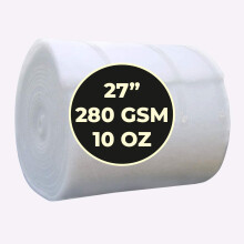 High Loft Fire Retardant Antiallergenic 27 inch Polyester Wadding Roll for Quilting, Upholstery, Sewing, and Padding (Weight: 280gsm/10oz, 5 Meter)