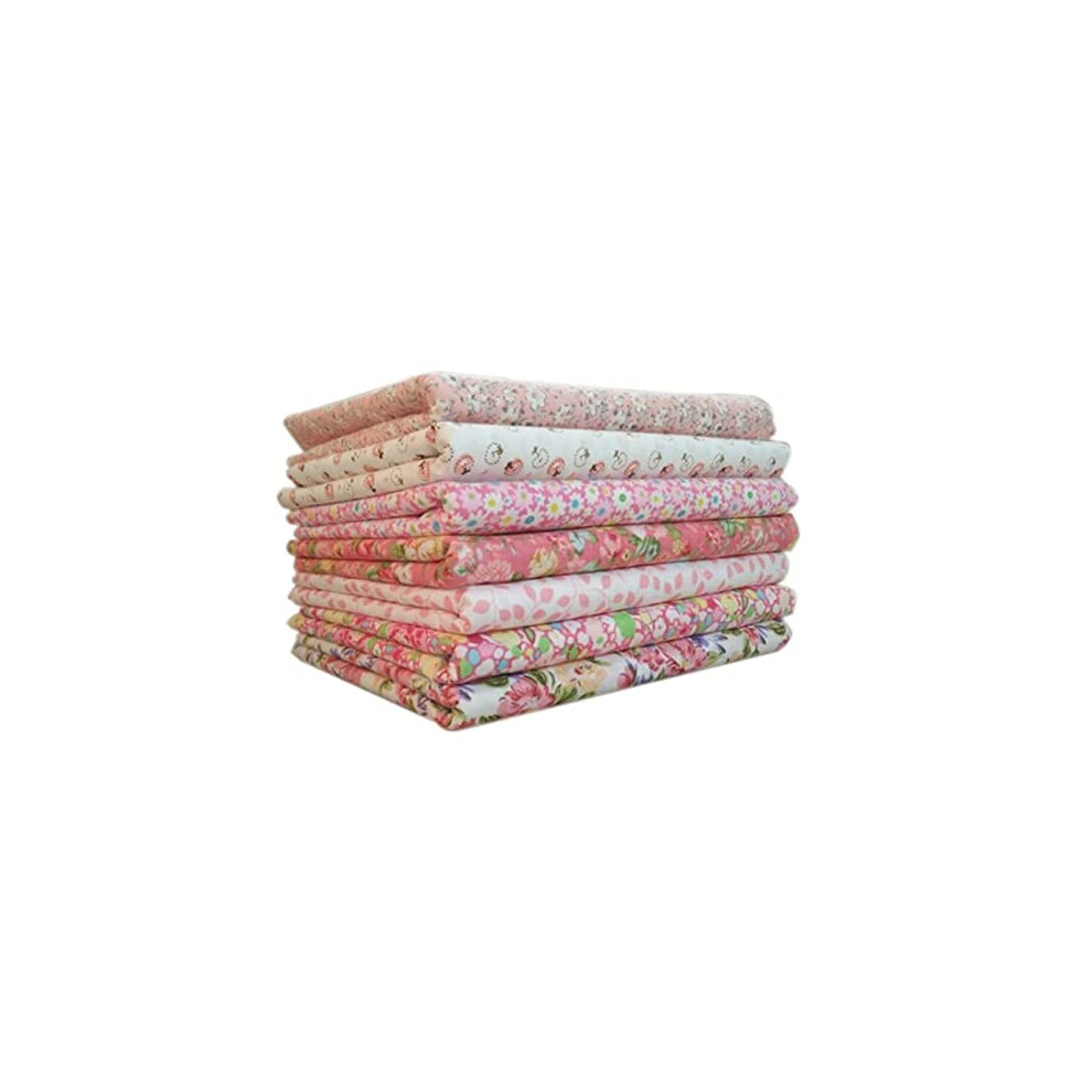 Cotton Craft Fabric Bundles Patchwork,Fabric Fat Quarters Bundle 7PCS 50 x 50cm Fat Squares Sewing Patchwork Different Pattern Cloths DIY Scrapbooking