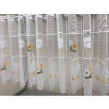 Maple Textiles Country Kitchen Ducks/Geese Goose Cafe Net Curtain With Daisy Yellow Flowers For Kitchen Windows Available in 3 Drops Sold Per Metre