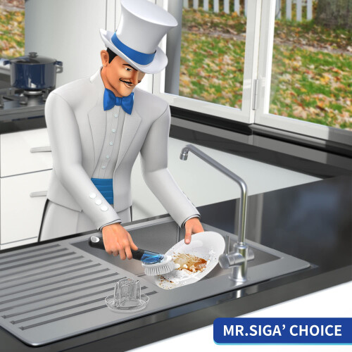 MR.SIGA Soap Dispensing Dish Brush Refills, 4 Pack 1