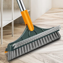 Floor Scrubbing Brush with Long Handle 3 in 1 Scrape Brush with Stiff Bristles & Squeegee Cleaning Sweeping Sweeping Broom Brush for Cleaning