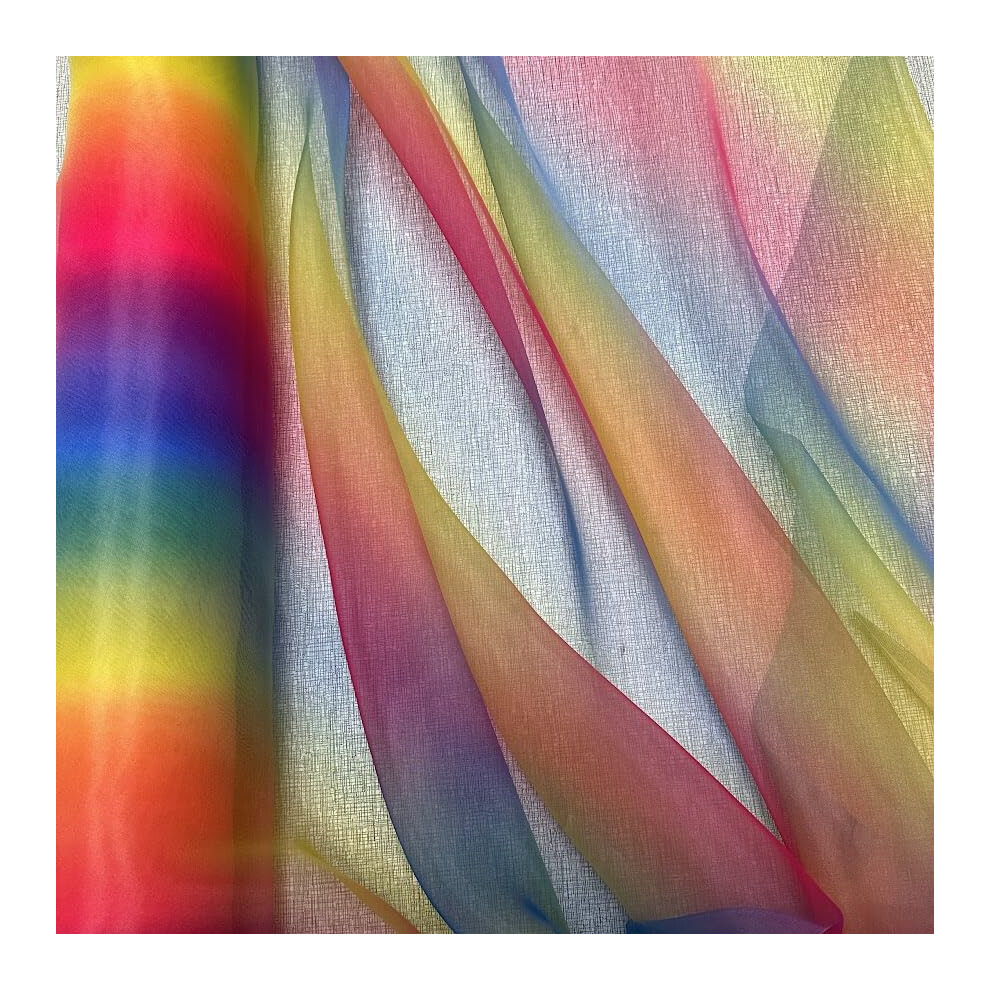 1m X Rainbow Organza (Voile) Fabric Panel