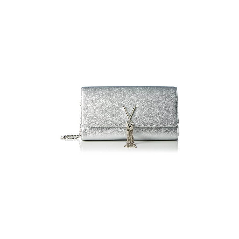 Valentino by Mario Valentino Women's Divina POCHETTE, Silver (Argento), 12x4.5x27 cm (W x H x L)