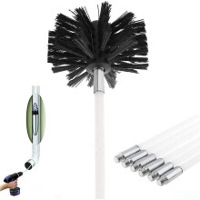 Chimney Brush Kit, Chimney Cleaning Tool Brush Chimney Sweeping Kit Contains 6 (61cm) Flexible Rods And 1 (100mm) Pellet Stove Chimney Sweeping Kit He