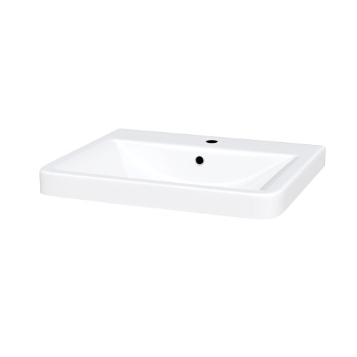 NES Home Nes Home Merton 500mm Cloakroom Countertop Rectangular Basin White 1 Tap Hole