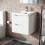 NES Home 500mm White Wall Hung Basin Vanity Unit 2 Drawer Bathroom Storage Cabinet Gloss 1