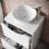 NES Home 600mm White Bathroom Freestanding Vanity Unit With Round Ceramic Basin | Merton 3