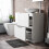 NES Home 600mm White Bathroom Freestanding Vanity Unit With Round Ceramic Basin | Merton 4