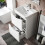NES Home Merton 500mm White Basin Vanity Unit 2 Drawer Storage Cabinet Gloss 6