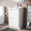NES Home Merton 500mm White Basin Vanity Unit 2 Drawer Storage Cabinet Gloss 1
