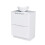 NES Home Merton White 600mm Bathroom Freestanding Vanity Unit With Round Ceramic Basin 5
