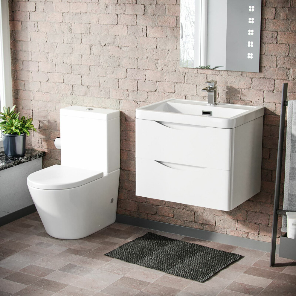 Basin Sink Vanity Cabinet Wall Hung & Rimless Close Coupled Toilet |Merton