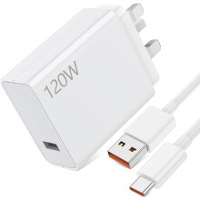 120W Fast Charger Plug for Xiaomi, 6A/1M Turbo Charging Cable