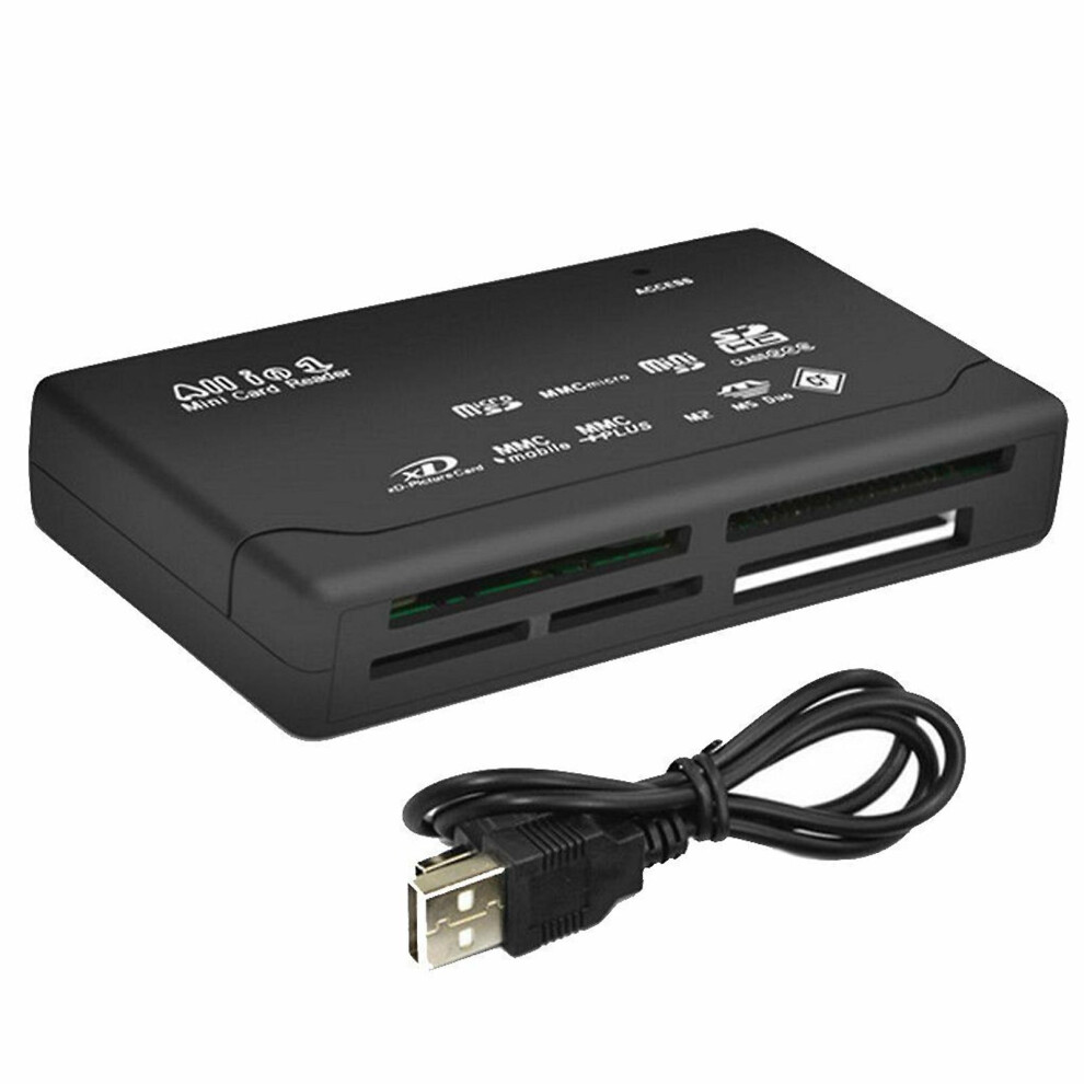 (Black) 26-In-1 Usb 2.0 Card Reader For Cf Xd Sd Ms Tf Mmc Sdhc Memory Card Reader Black 7669442742690