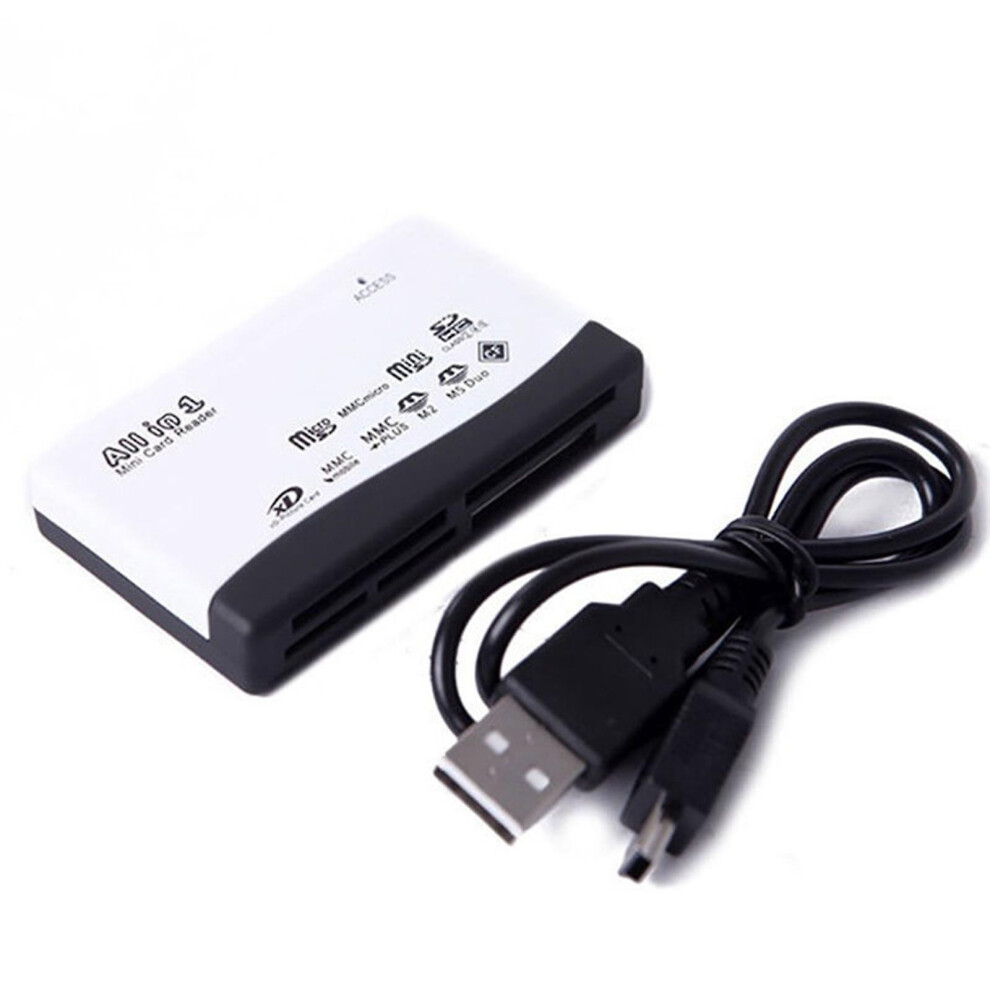 (White) 26-In-1 Usb 2.0 Card Reader For Cf Xd Sd Ms Tf Mmc Sdhc Memory Card Reader White 7669442742706