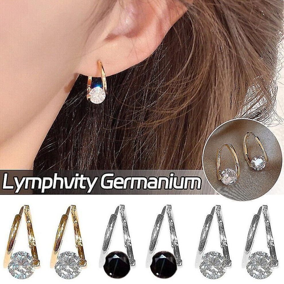 (Gold) Halolux Lymphvity Germanium Earrings, Lymphvity Magnetherapy Germanium Earrings