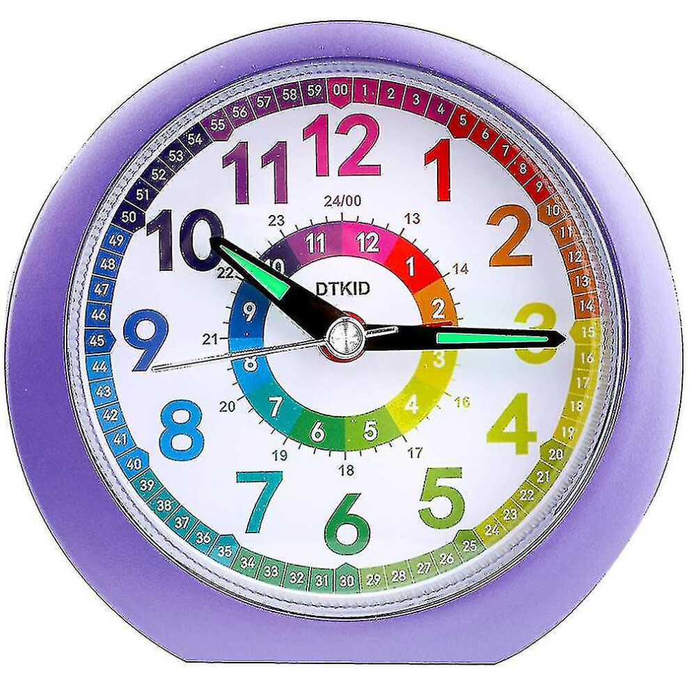 Alarm Clock, Analog Alarm Clock Children, Compact Non-ticking Bed Travel Silent