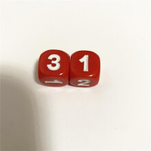 (Red) 10 Pieces Number 1 2 3 1 2 3 D6 14mm Acrylic Dice 6-sides Dices For Board Game Cubes 6 Colors Shry