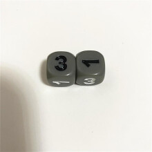 (Grey) 10 Pieces Number 1 2 3 1 2 3 D6 14mm Acrylic Dice 6-sides Dices For Board Game Cubes 6 Colors Shry