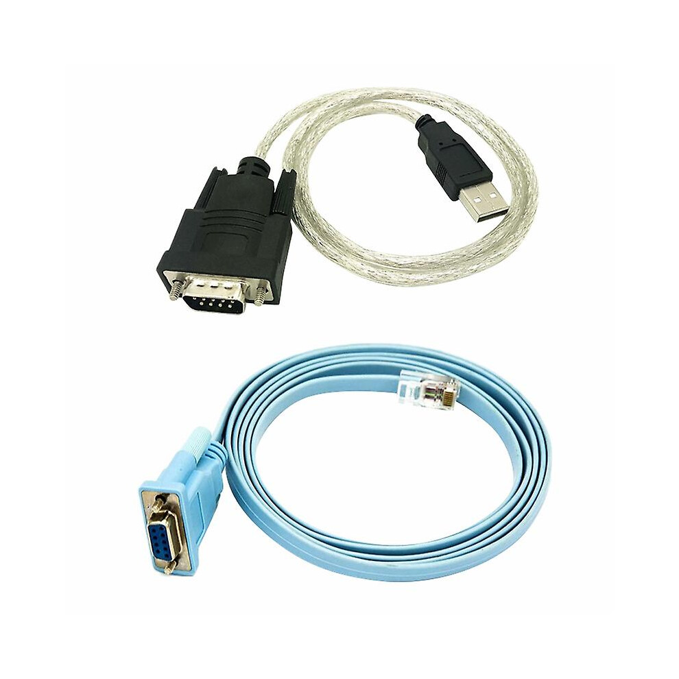 Rj45 Network Cable Serial Cable Rj45 To Db9 And Rs232 To Usb (2 In 1) Cat5 Ethernet Adapter Lan Con 7669442825492