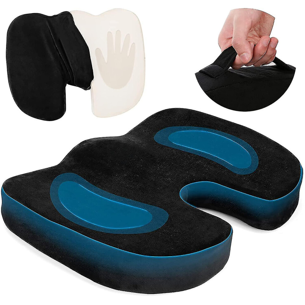 Orthopedic Seat Cushion, Memory Foam Seat Cushion, Compatible Ergonomic Hemorrhoids Seat Cushion Sl