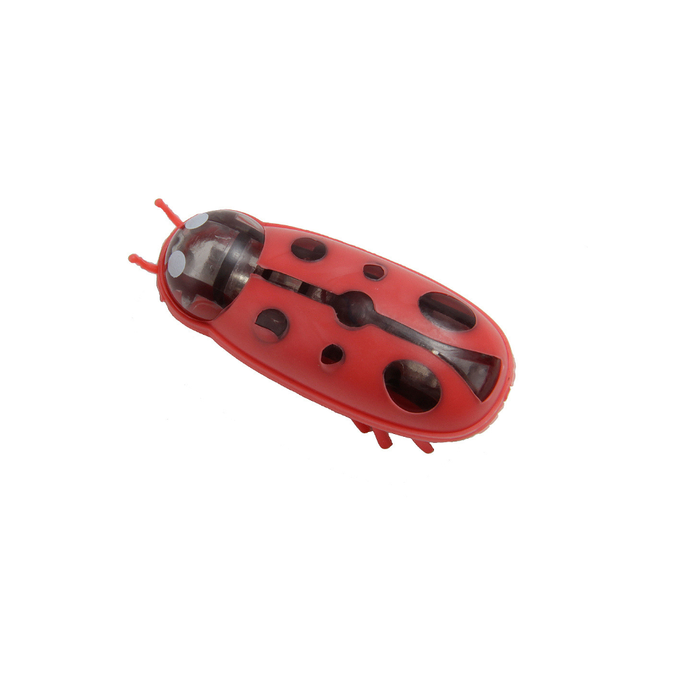 (Ladybug red and black) 1PCS New Hexbug Style Nano Electronic Bug Robot Cat Toy + Battery