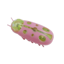 (Ladybug pink and green ) 1PCS New Hexbug Style Nano Electronic Bug Robot Cat Toy + Battery