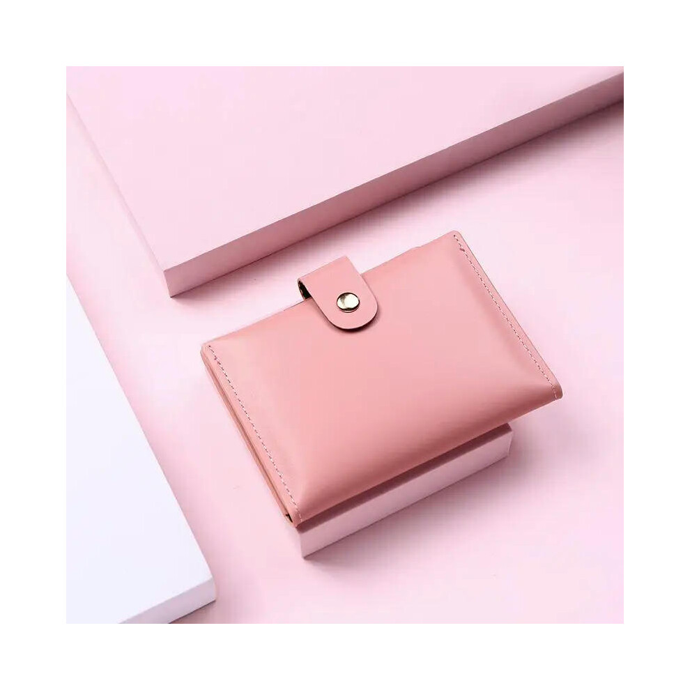 (Pink 1) Women Wallets PU Leather Female Purse Mini Hasp Solid Multi-Cards Holder Coin Short Wallets Slim Small Wallet Zipper Hasp 2024