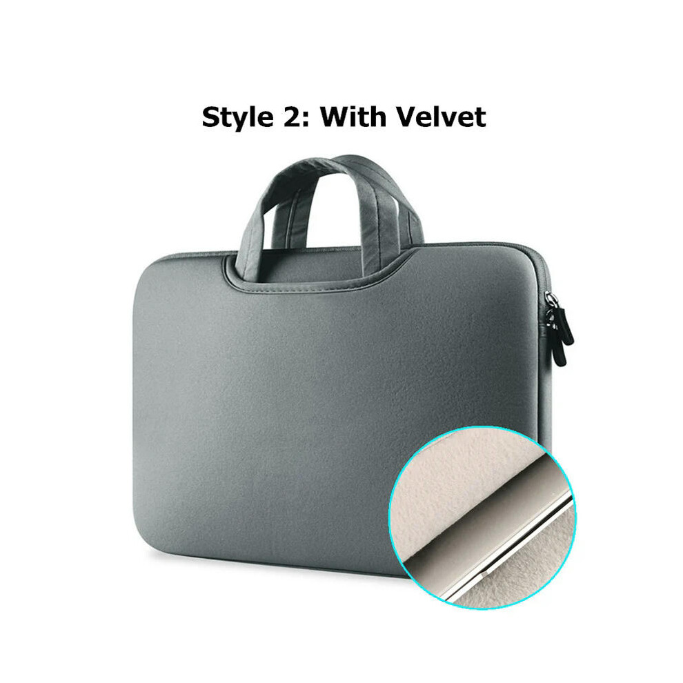 (Grey with Velvet, 11 inch) Laptop Bag Women 11 12 14 15 15.6 Inch Handbags Computer Notebook Sleeve Cover For Xiaomi Hp Lenovo MacBook Air Pro 13 Cas