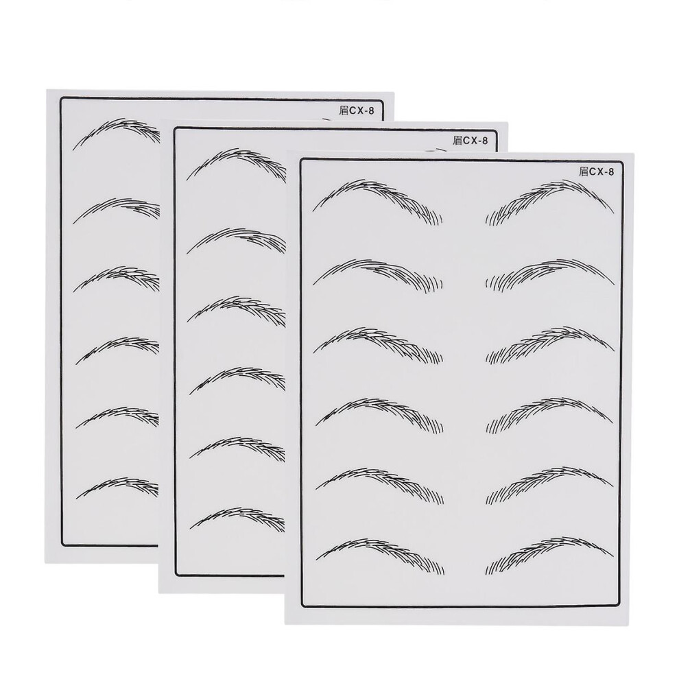 3 -sheet Eye Brow Practice Skin Eyebrow Practice Skin Eyebrow Microblading Skin