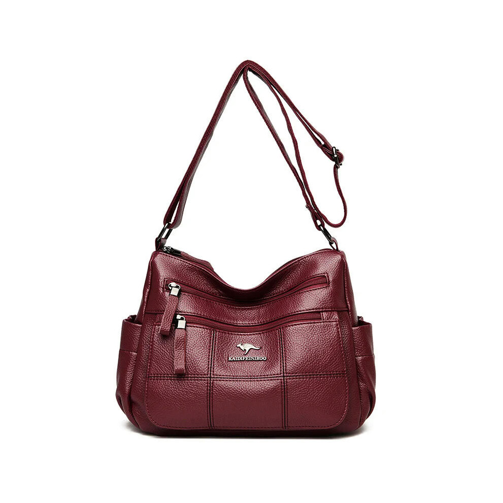 (Burgundy) Genuine Brand Leather Sac Luxury Handbags Women Bags Designer Shoulder Crossbody Hand Bags for Women 2022 Purses and Handbags