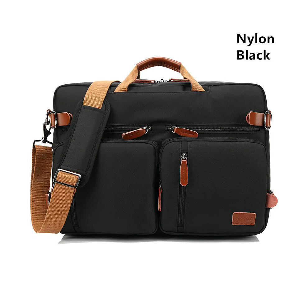 (Nylon Black, 15.6 inch) Handbag Business Briefcase Rucksack Convertible Backpack Laptop Bag 15.6 17.3 Inch Notebook Bag Shoulder Messenger Laptop Cas