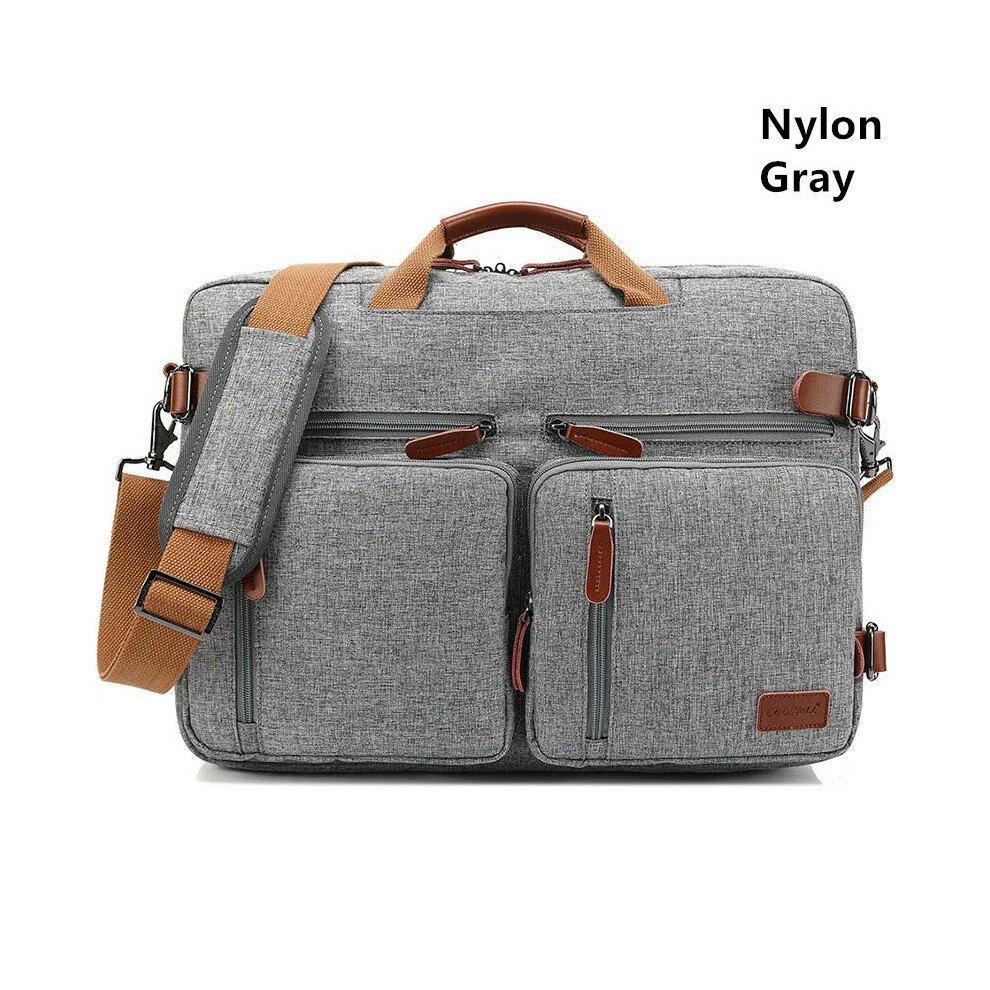 (Nylon Gray, 15.6 inch) Handbag Business Briefcase Rucksack Convertible Backpack Laptop Bag 15.6 17.3 Inch Notebook Bag Shoulder Messenger Laptop Case