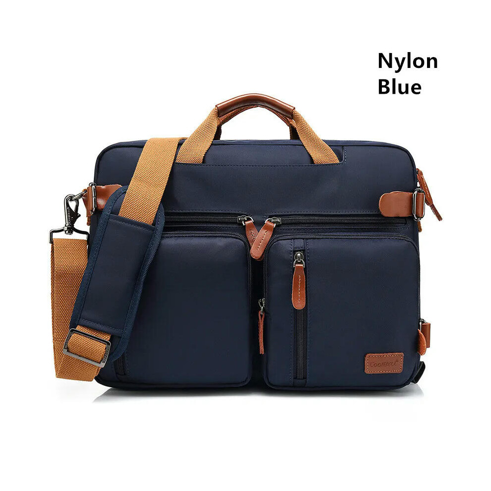 (Nylon Blue, 15.6 inch) Handbag Business Briefcase Rucksack Convertible Backpack Laptop Bag 15.6 17.3 Inch Notebook Bag Shoulder Messenger Laptop Case