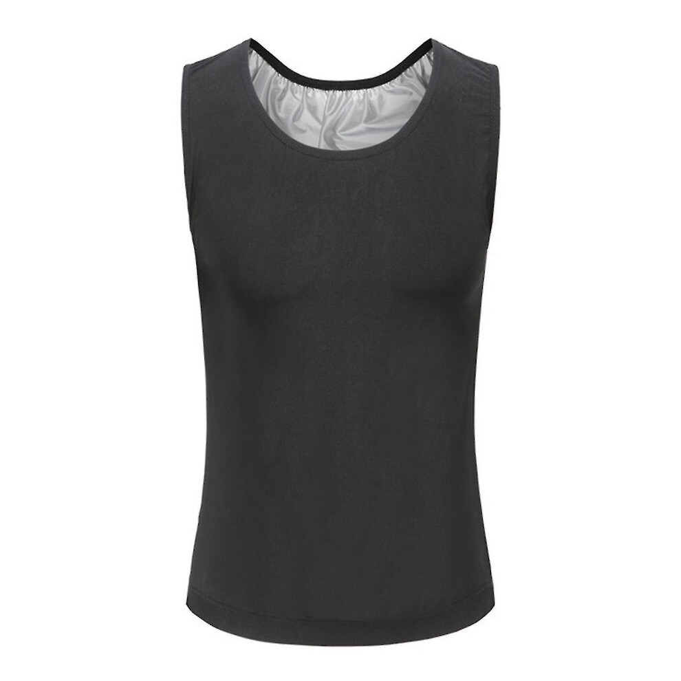 (Silver, 4XL-5XL) Gynecomastia Compress Tank Top, Compression Tank Top Men