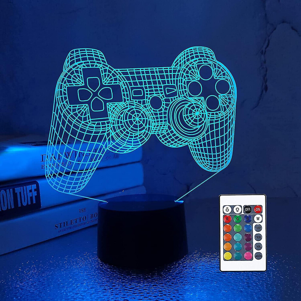 3D Gamepad Lamp Game Console Night 3D Illusion Lamp For Kids, 16 Colors Changing With Remote, Gaming Room Gamer Gift, Kids Bedroom Decor Light