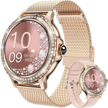 Women Bluetooth Smart Watch for Android - Calls, Messages, Heart Rate, SpO2, BP, 100+ Sports Modes, DIY Dial, Health Tracker & AI Assistant Gift