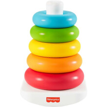 Fisher-Price Rock-a-Stack Baby Toy, Classic Roly-Poly Ring Stacking Toy for Infants and Toddlers, Made From Plant-Based Materials, HPY92