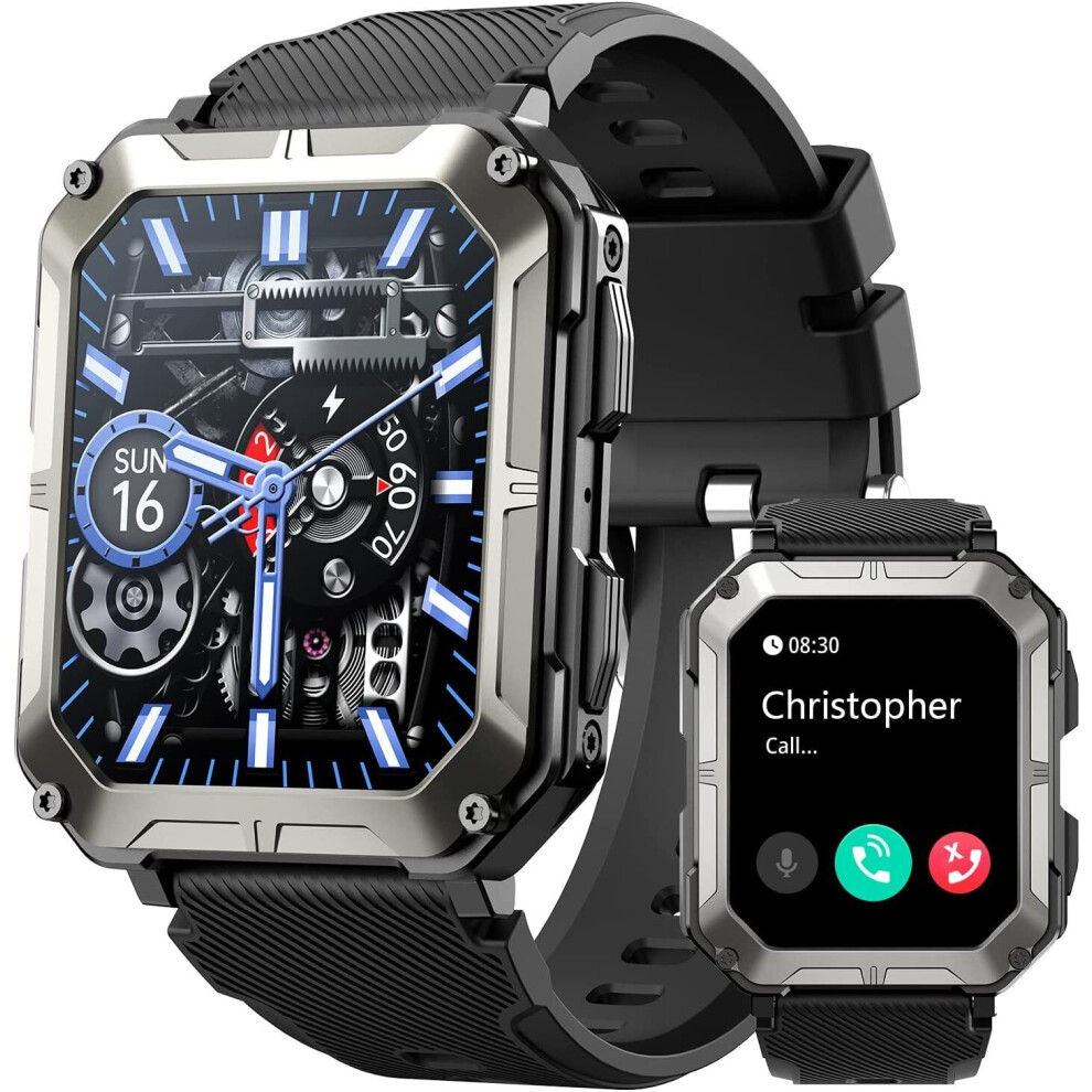 Military Smart Watches For Men(Answer/Dial) 1.83''Rugged Health Fitness Tracker 4069938039496