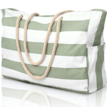 (light green) Beach Bags for Women, Beach Tote Bag with Side Pocket Summer Family Zipper Beach Bags Travel Holiday Essentials