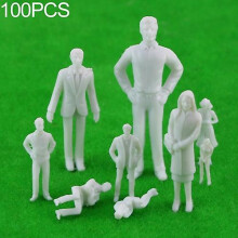 100pcs White Unpainted Architectural Model Figures People 1:300