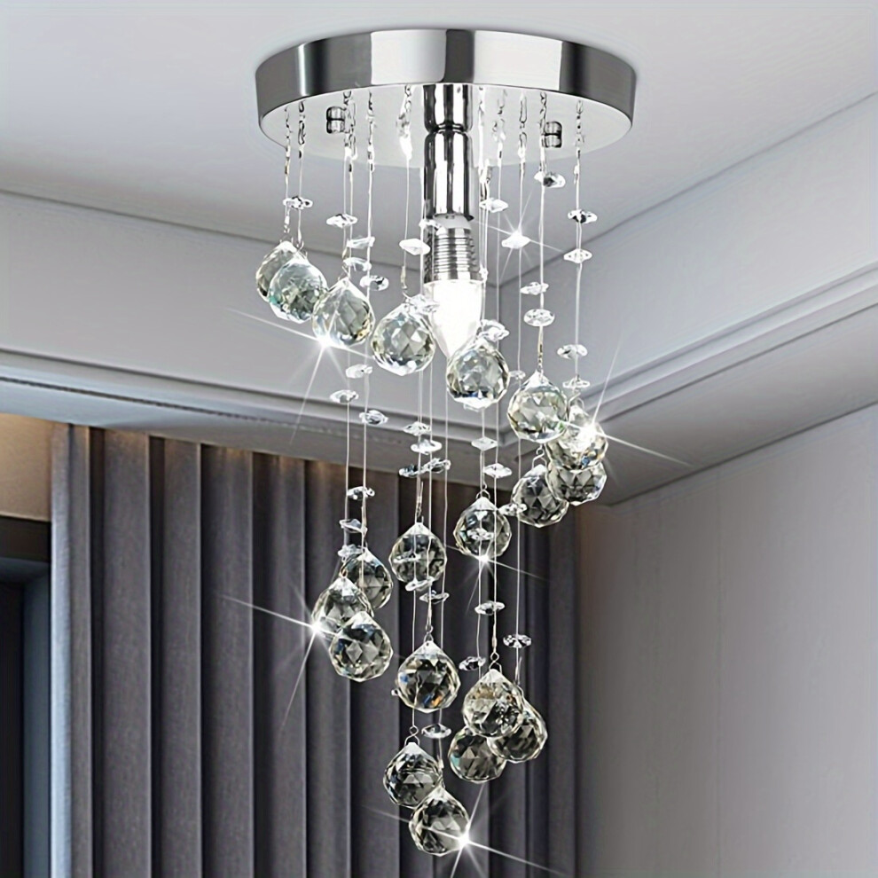 (B) 1pc Crystal Chandeliers Lights, Mini Style Modern Decoration Flush Mount Fixture