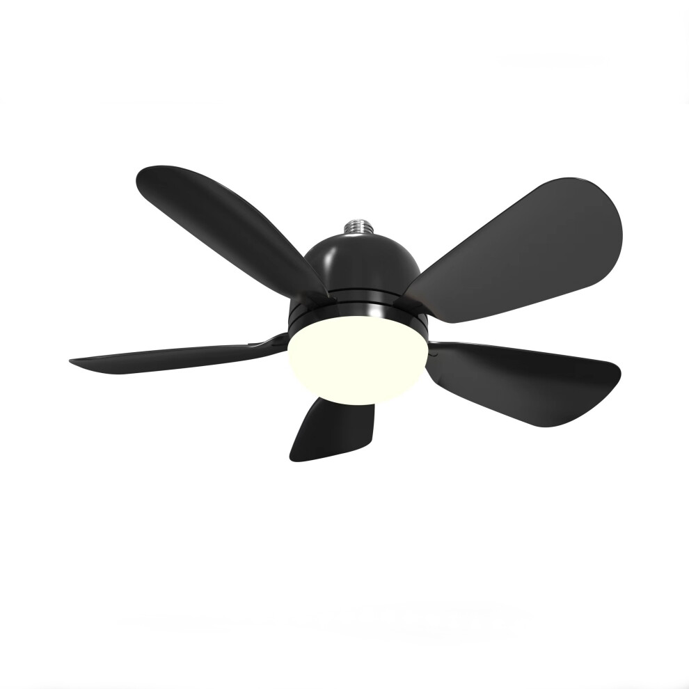 (Black) 49.99cm Ceiling Fan Light with Remote, 3 Lights 5-Speed Powerful Airflow Quiet Socket Fan