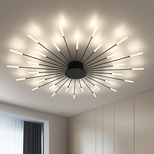 (Golden Fireworks) Modern Luxury LED Ceiling Light, Cast Iron, Sputnik Firework Chandelier 1